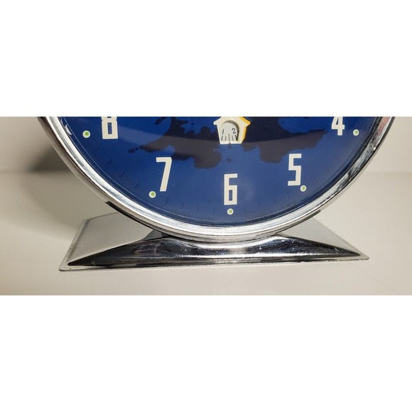 Diamond Owl Animated Wind-Up Alarm Clock Vintage UV Reactive - Picture 11 of 12